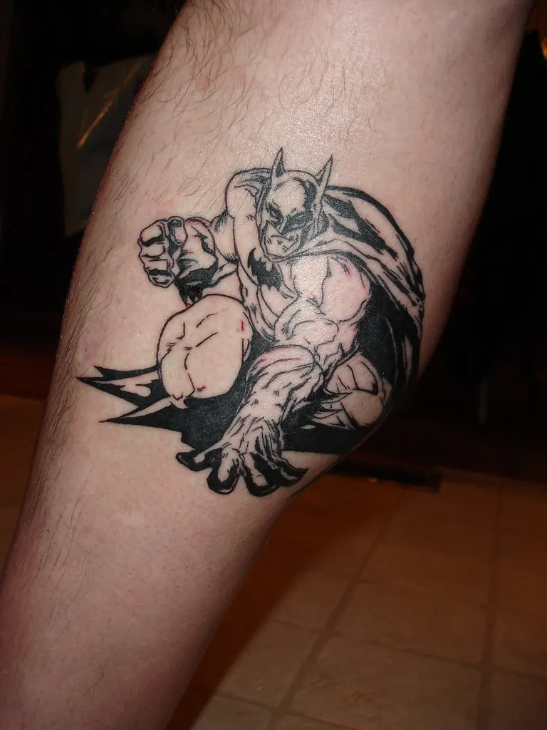 Black tattoo on a forearm