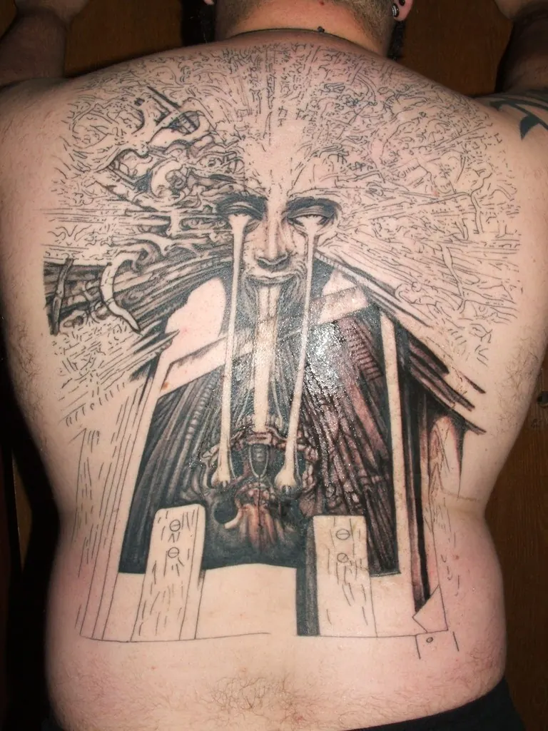 Black and grey back piece